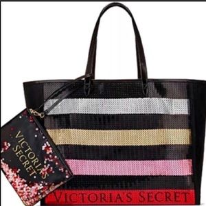 Victoria’s Secret sequin tote and wristlet